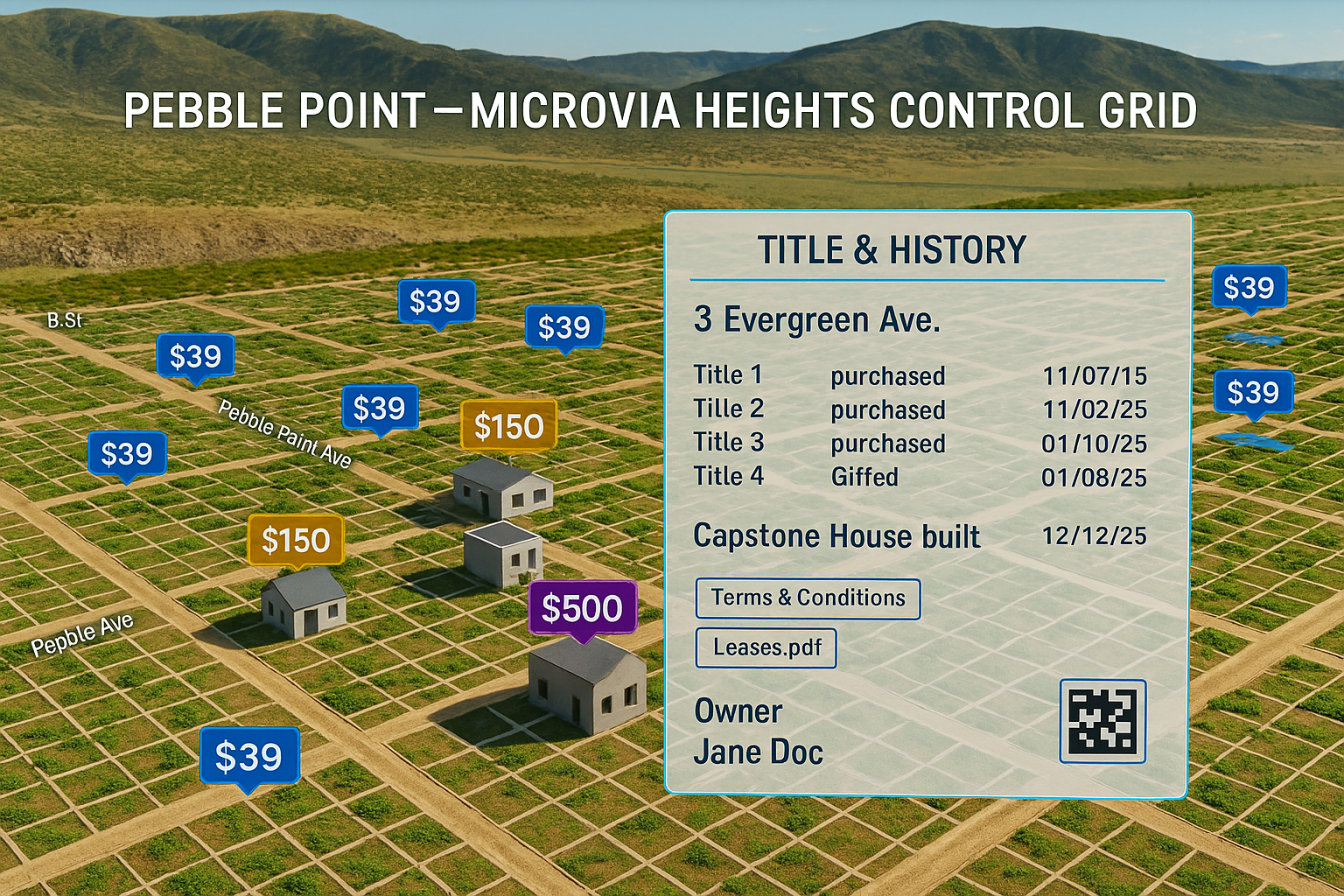 Micro Meadows — Microvia Heights, B.M. Nevada Control Grid